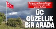 Servergazi sırtlarından Denizli’ye doğru bayrak ve gökkuşağı güzelliği