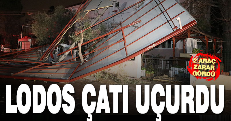 Lodosun etkisiyle evin çatısı uçtu
