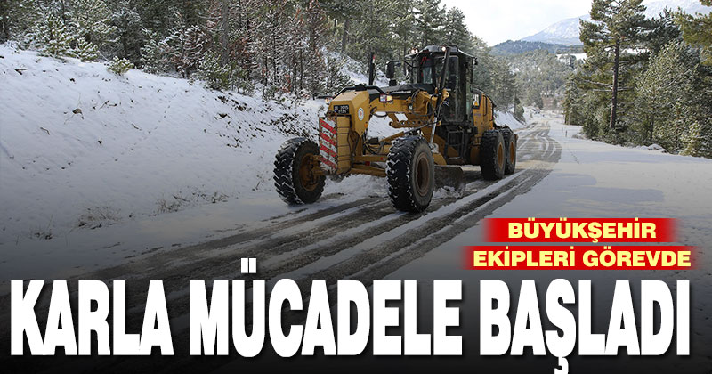 Büyükşehir 11 ilçede karla mücadele etti