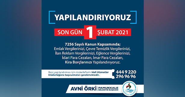 Pamukkale Belediyesi’nden yapılandırma uyarısı