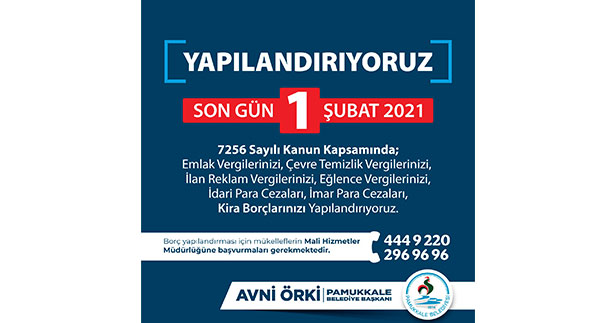 Pamukkale Belediyesi’nden yapılandırma çağrısı
