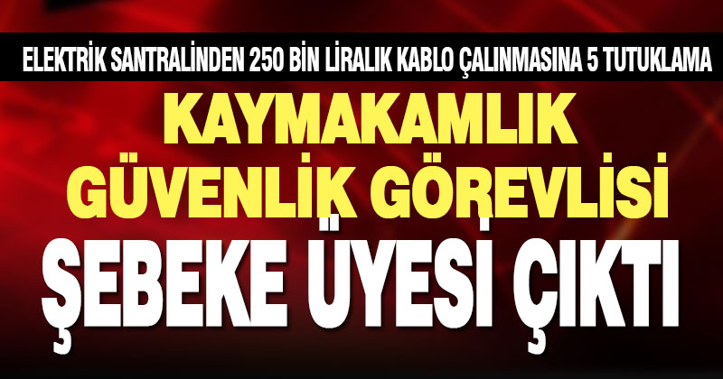 Elektrik santralinden 250 bin liralık kablo çalınmasında 11 şüpheliden 5’i tutuklandı