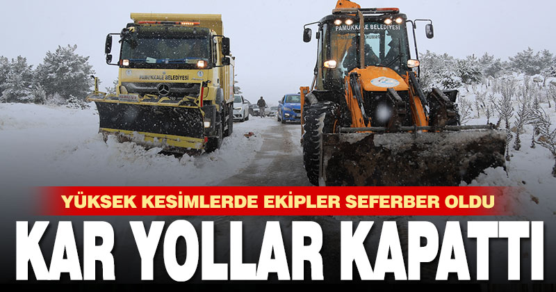 Pamukkale Belediyesi karla mücadele ediyor