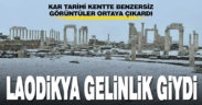 Kar, antik kent Laodikya’da benzersiz görüntüler ortaya çıkardı