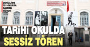 Tarihi okulda öğrencisiz bayrak töreni