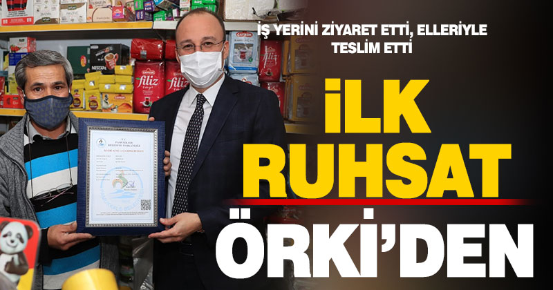 Pamukkale’de yılın ilk ruhsatını Başkan Örki verdi