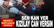Başkan Örki ve belediye personeli kan bağışladı