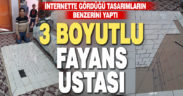 Fayanslarla 3 boyutlu çukur yaptı
