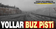 Denizli’de yollar buz tuttu