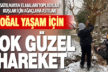 Babadağ’da kuşlar için ağaçlara elma astılar