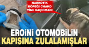 Norkotik köpeği Chako, aracın kapısından uyuşturucu çıkardı