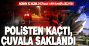 Uygulama noktasından kaçan alkollü sürücü atık kağıt toplama çuvalında bulundu