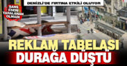 Fırtınada uçan tabela otobüs durağına düştü