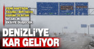 Denizli yeni haftaya yağışlarla girecek, çarşamba günü kar yağacak