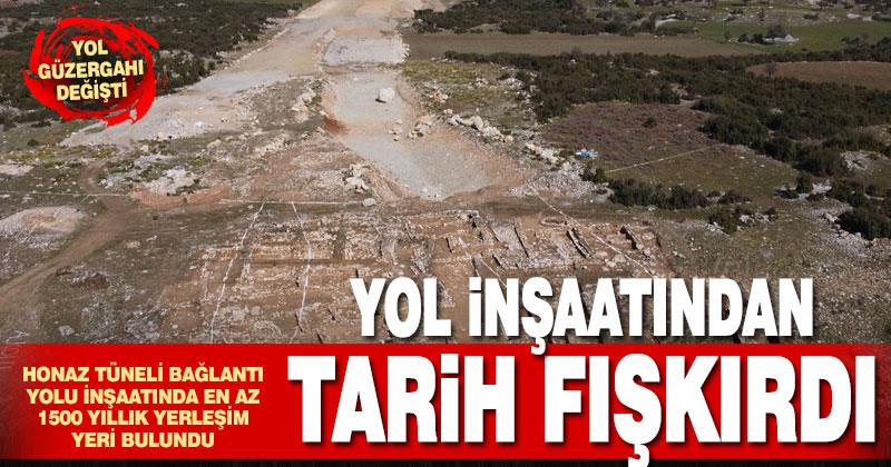 Yol yapım çalışması sırasında bulunan tarihi yerleşim yerinde kazılar sürüyor