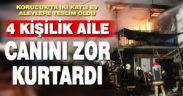 Korucuk’ta alevlere teslim olan evden son anda çıktılar