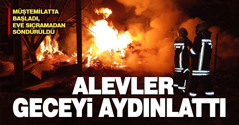 Müştemilatta çıkan yangın evlere sıçramadan söndürüldü