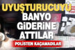 Polisi görünce uyuşturucuyu banyo giderine attılar, ama yakalanmaktan kurtulamadılar