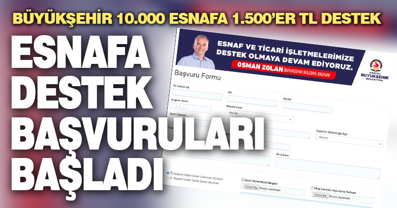 Büyükşehir’in “10.000 esnafa destek” başvuruları başladı