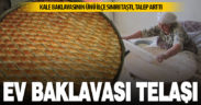 Denizli’de ev baklavası için kadınların bayram mesaisi devam ediyor