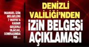 Denizli Valiliği’nden izin belgesi düzenlemesi