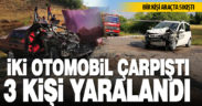 Kafa kafaya çarpışan iki otomobildeki 3 kişi yaralandı