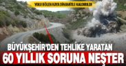 60 yıldır geçişi zorlaştıran kaya dinamitle kaldırıldı