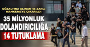 35 milyonluk tokat operasyonunda yakalanan şüphelilerden 14’ü tutuklandı