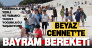 Pamukkale’de bayram yoğunluğu yaşanıyor