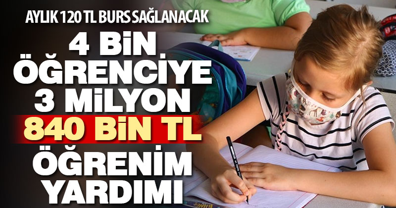 Merkezefendi’de 4 bin öğrenciye 8 ay boyunca 120 TL öğrenim yardımı