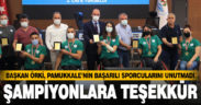 Başkan Örki’den başarılı sporculara plaketli teşekkür