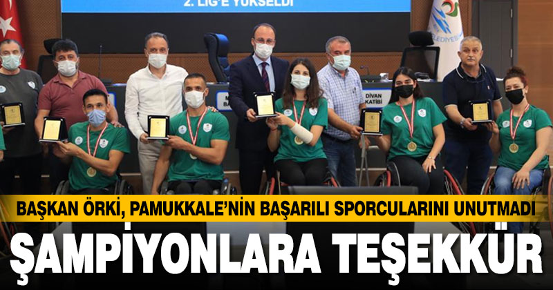 Başkan Örki’den başarılı sporculara plaketli teşekkür