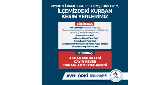 Pamukkale’de kurban kesim yerleri belirlendi