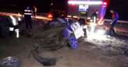 Hurdaya dönen otomobilin sürücüsü yaralandı