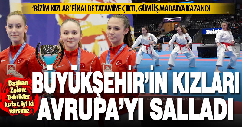 Denizli Büyükşehir Belediyespor sporcularından oluşan Kata Kadın Ümit Milli Takımı, gümüş madalya kazandı