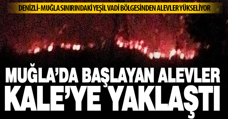Muğla sınırındaki orman yangınında alevler Kale’ye kadar ulaştı