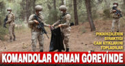 Komandolar yangına karşı milli parkta devriye gezip, cam atık topladı