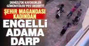 Kaldırımda motosiklet süren şehir magandası kadın, kendisine kural hatırlatan engelli adamı dövdü