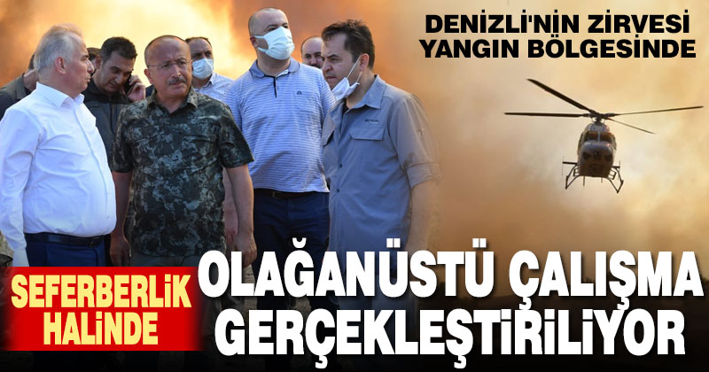 Denizli Valiliği: Yangına seferberlik halinde müdahale ediliyor