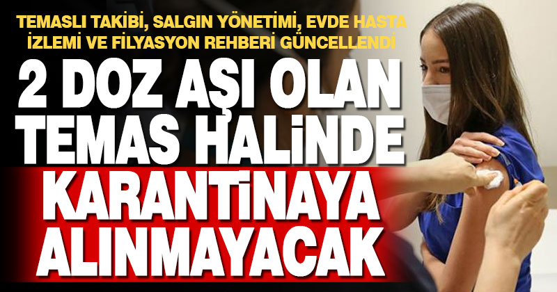 En az iki doz Kovid-19 aşısı yaptıranlar temas halinde karantinaya girmeyecek