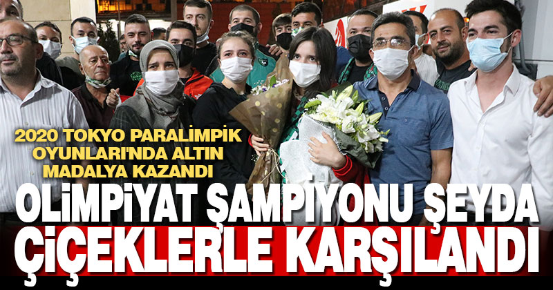 Olimpiyat şampiyonu Golbol Kadın Milli Takım sporcularından Şeyda Nur çiçeklerle karşılandı