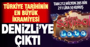 Çılgın Sayısal Loto’nun 212 milyon liralık ikramiyesi Denizli’ye çıktı