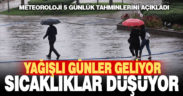 Yağışlı günler geliyor, sıcaklıklar düşüyor