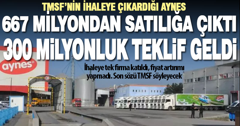 Aynes ihalesi yapıldı, tek firma katıldı, yarısından da düşük fiyat teklifi geldi