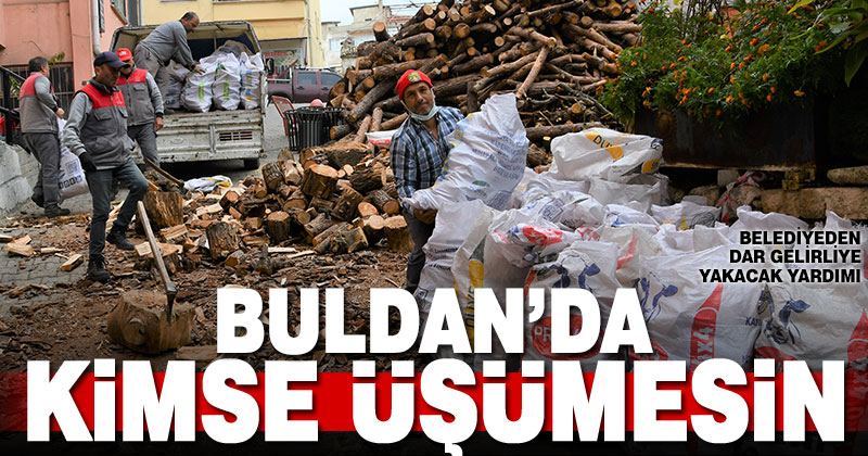Buldan Belediyesinden yakacak yardımı