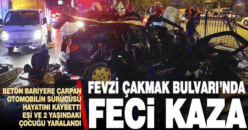 Beton bariyere çarpan otomobilin sürücüsü hayatını kaybetti