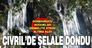 Çivril’de şelale dondu
