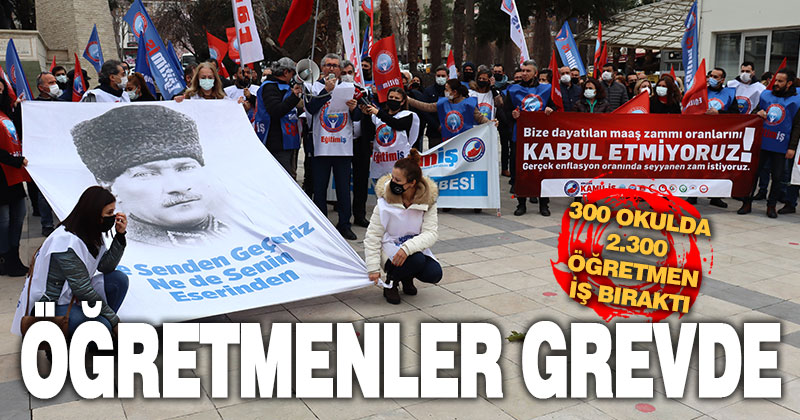 Denizli’de 300 okulda 2.300 öğretmen grev yaptı