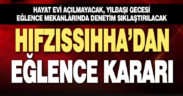 Denizli Hıfzıssahha Meclisi’nden eğlence kararı