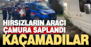 Hırsızların aracı jandarmadan kaçarken çamura saplandı: 3 gözaltı
